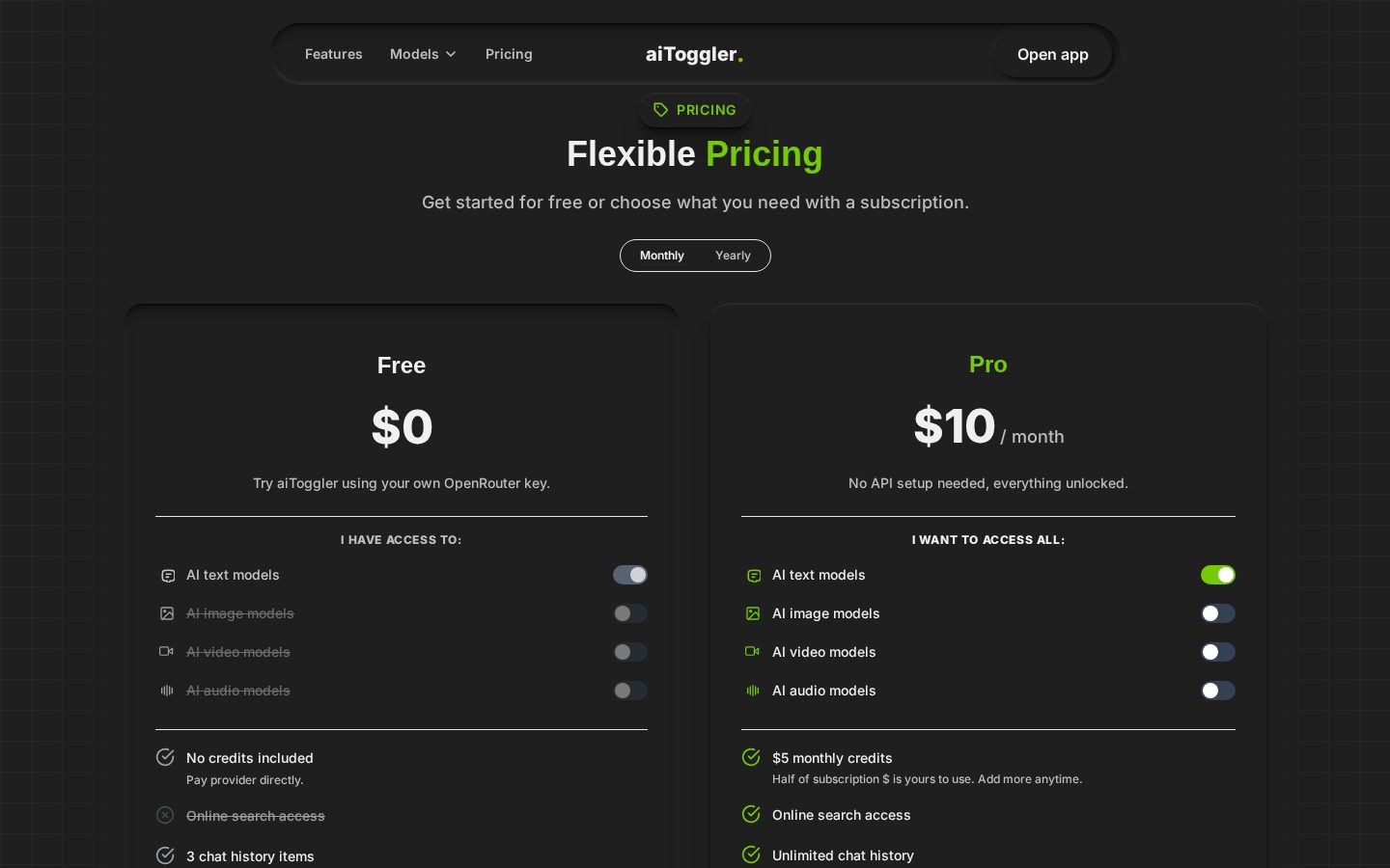 AItoggler Pricing