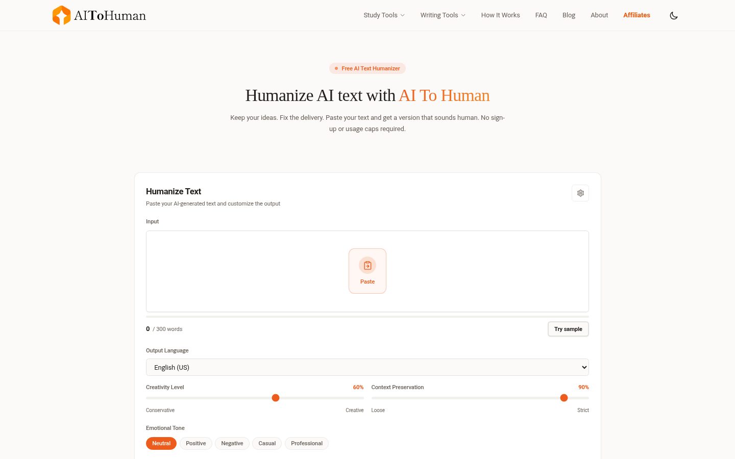 AIToHuman Homepage