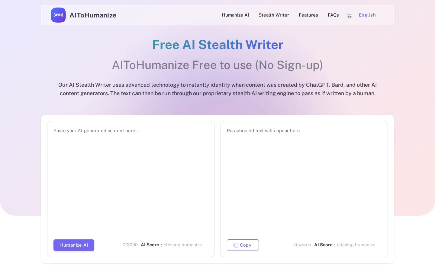 AIToHumanize Homepage