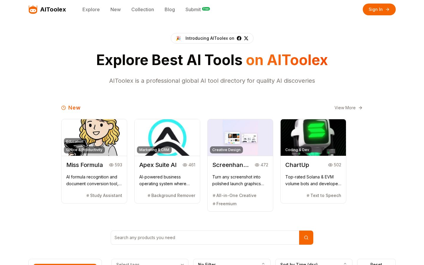AiToolex Homepage