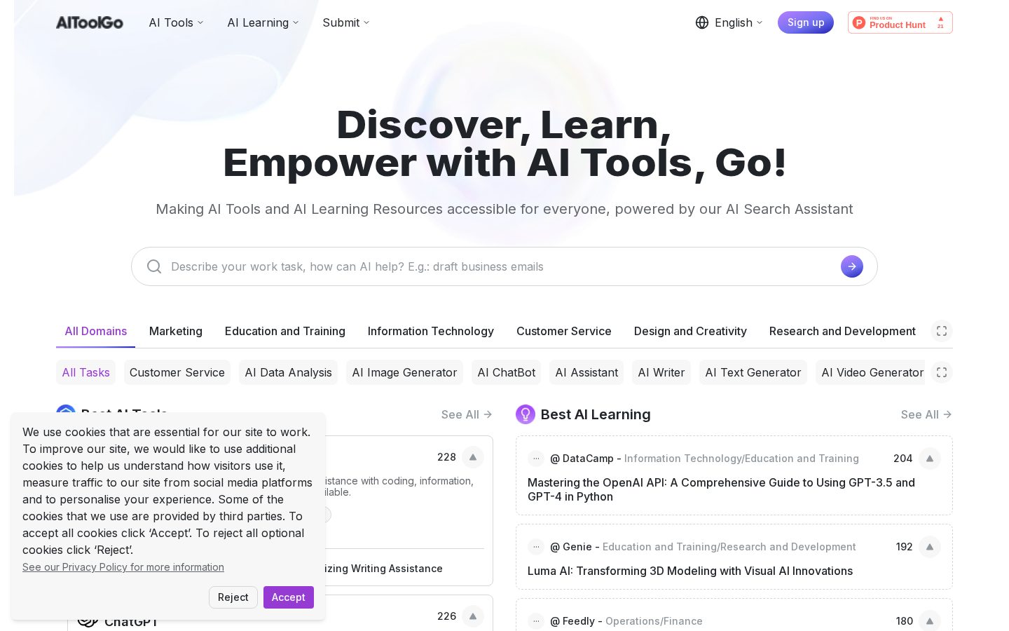 AiToolGo Homepage