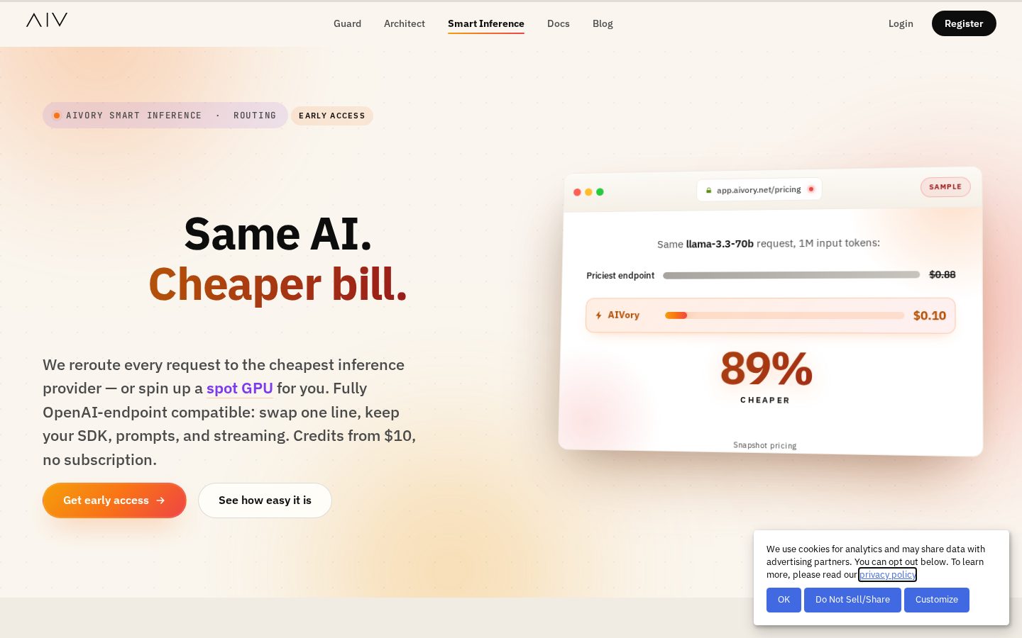 AIVory Smart Inference Homepage