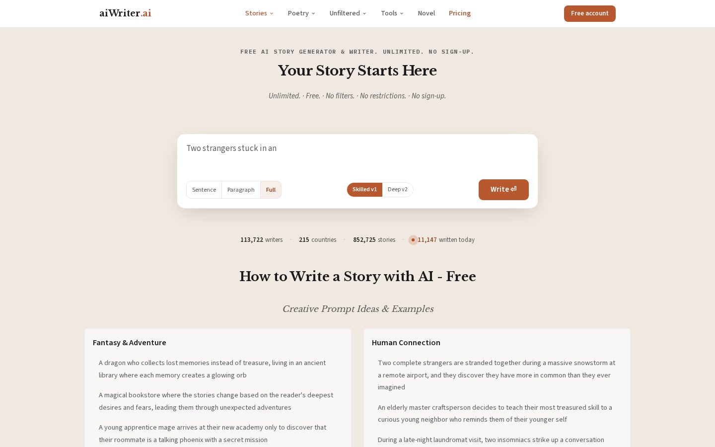 AIWriter Homepage