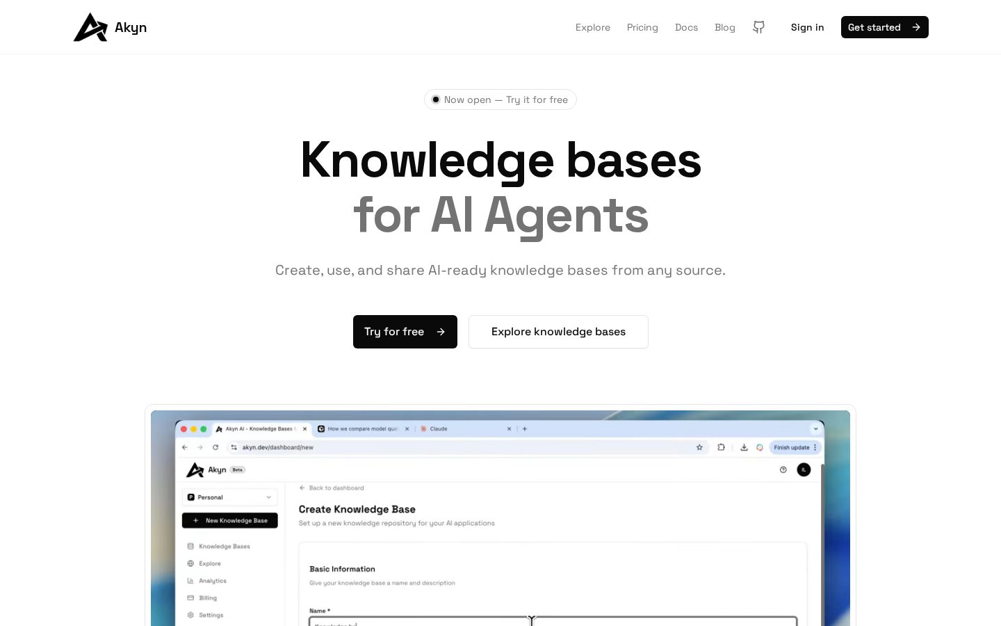 Akyn AI Homepage