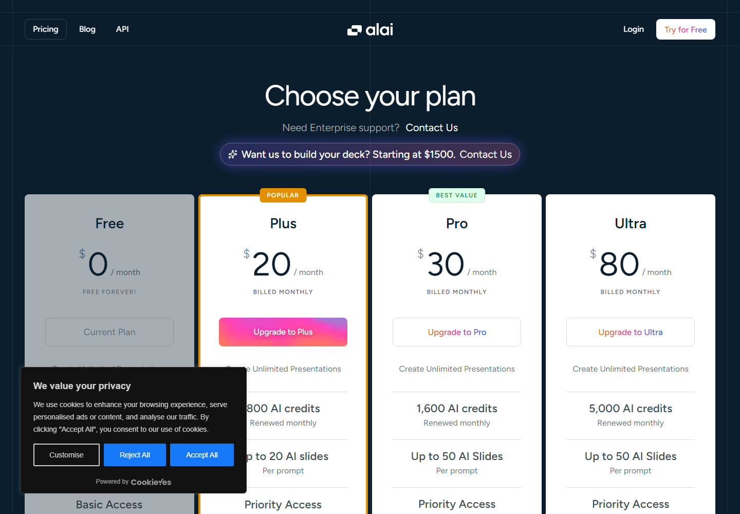 Alai pricing