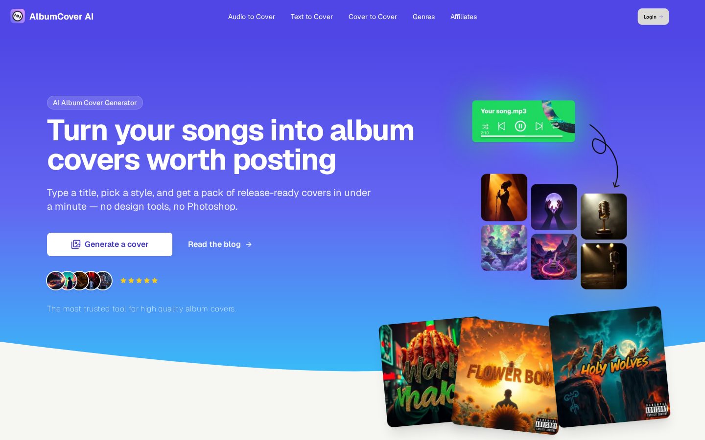 AlbumCover AI Homepage