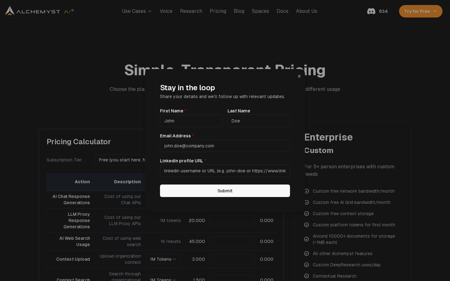 Alchemyst AI Pricing