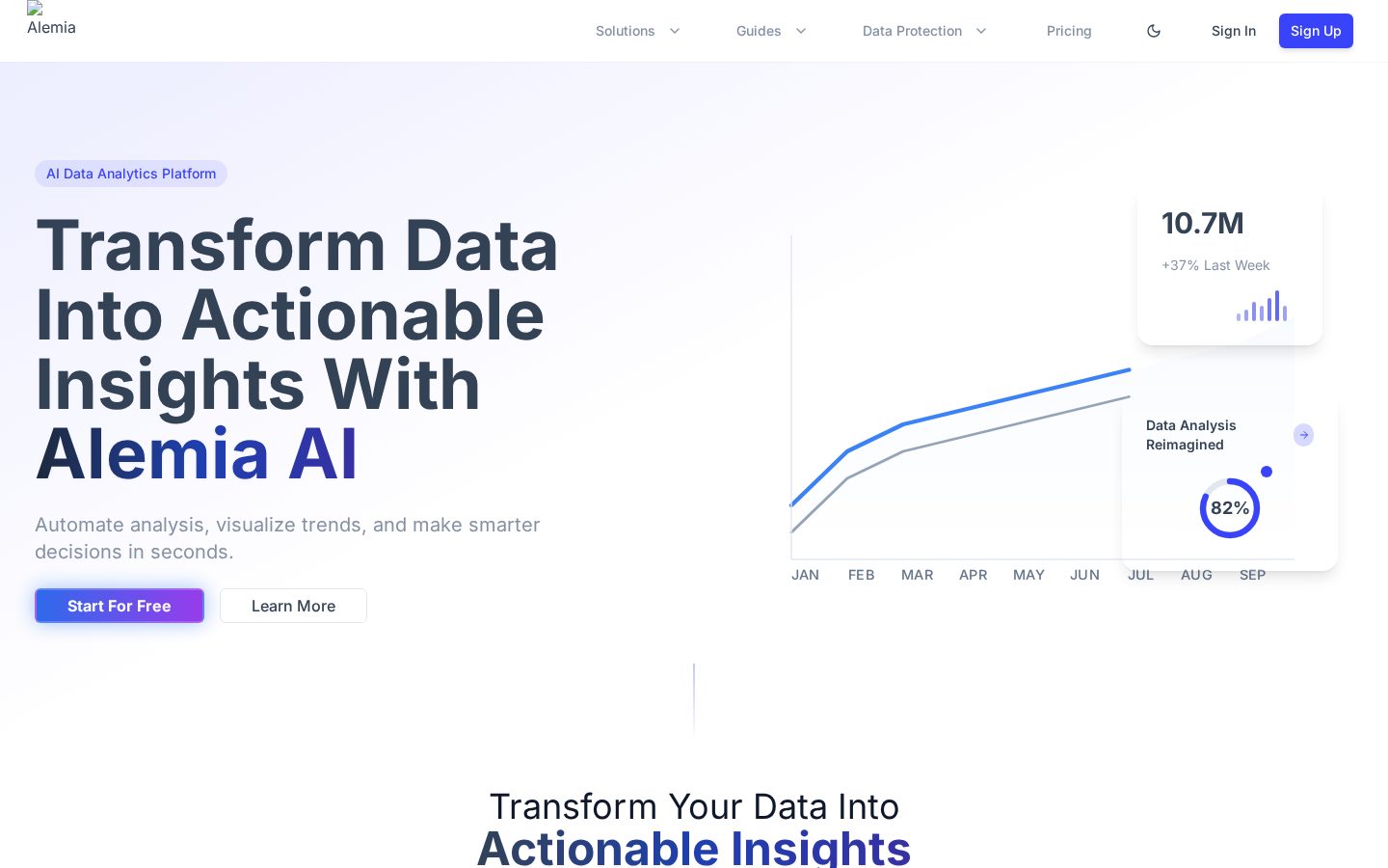Alemia AI Homepage
