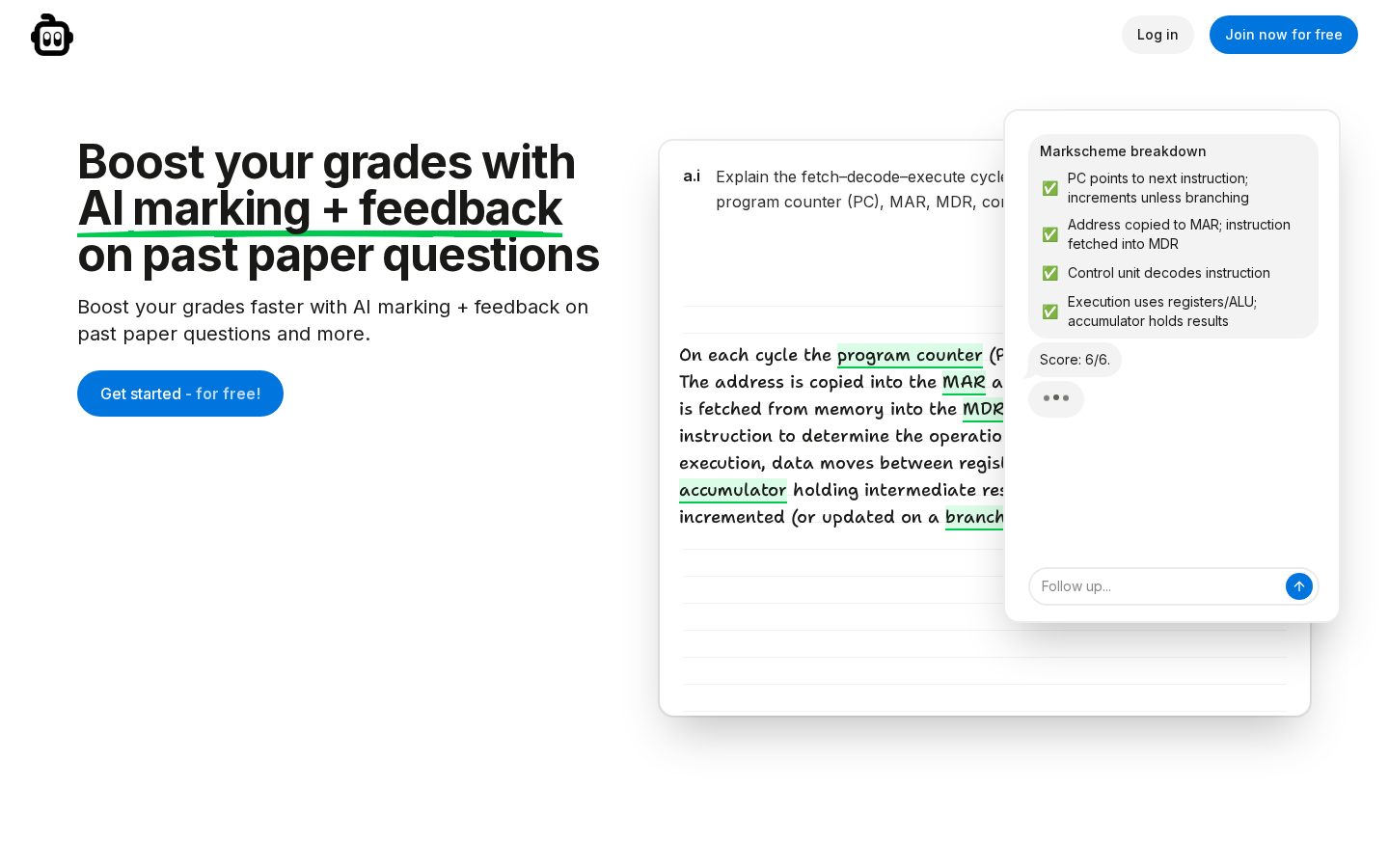 Alevels.ai Homepage
