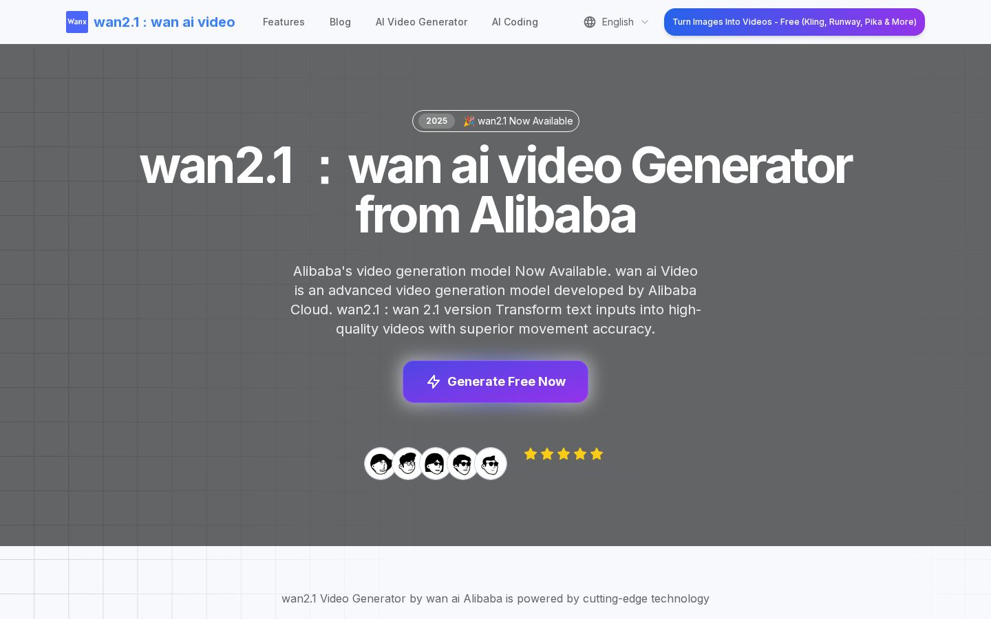 Alibaba wan 2.1 Homepage