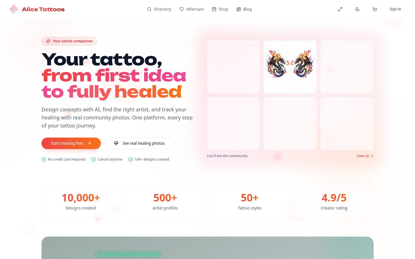 Alice Tattoos Homepage