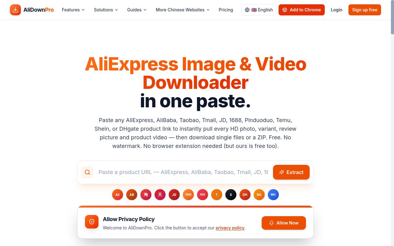 AliDownPro.com Homepage