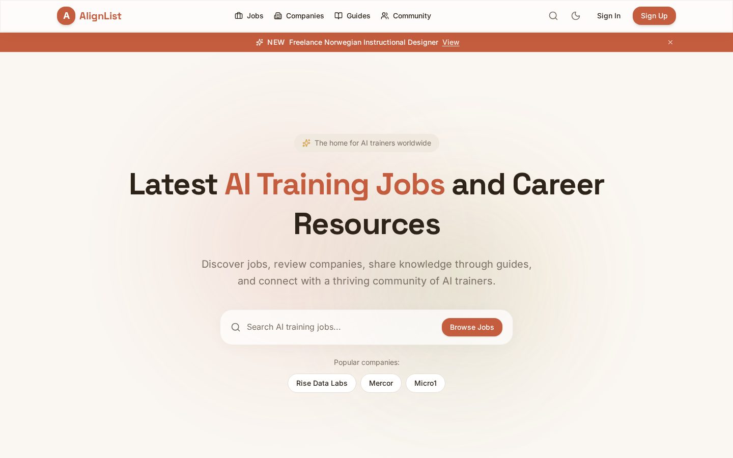 AlignList Homepage
