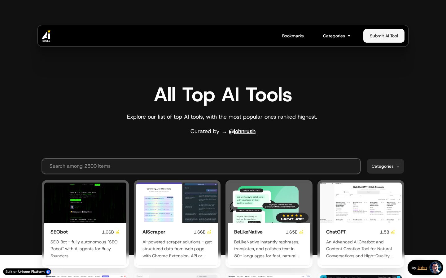 All Top AI Tools Homepage