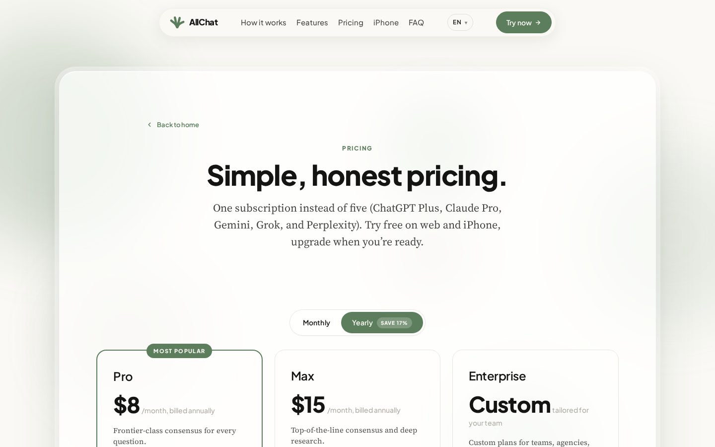 AllChat AI Pricing