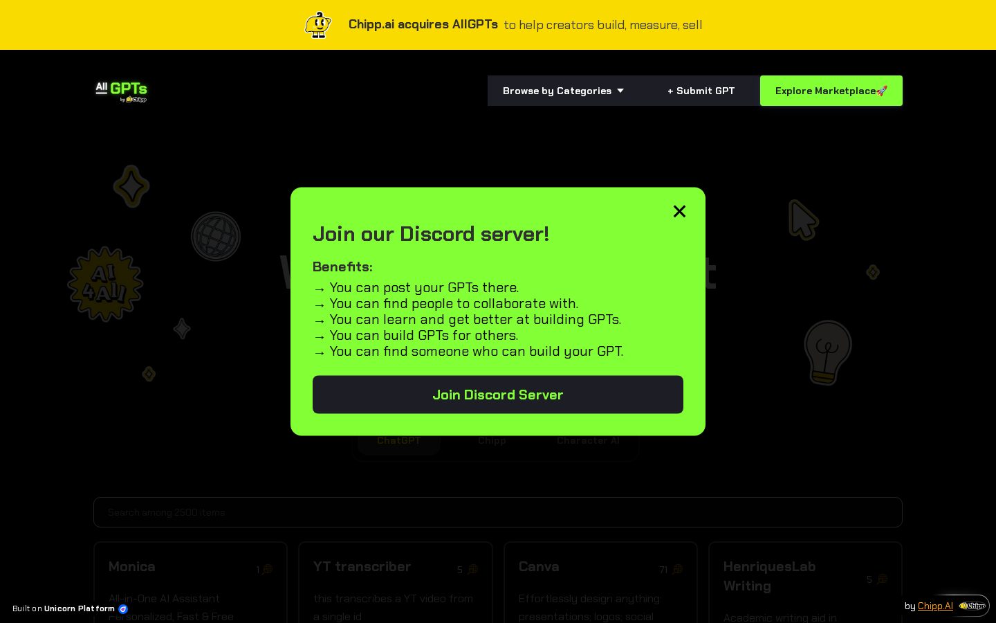 AllGPTs Homepage
