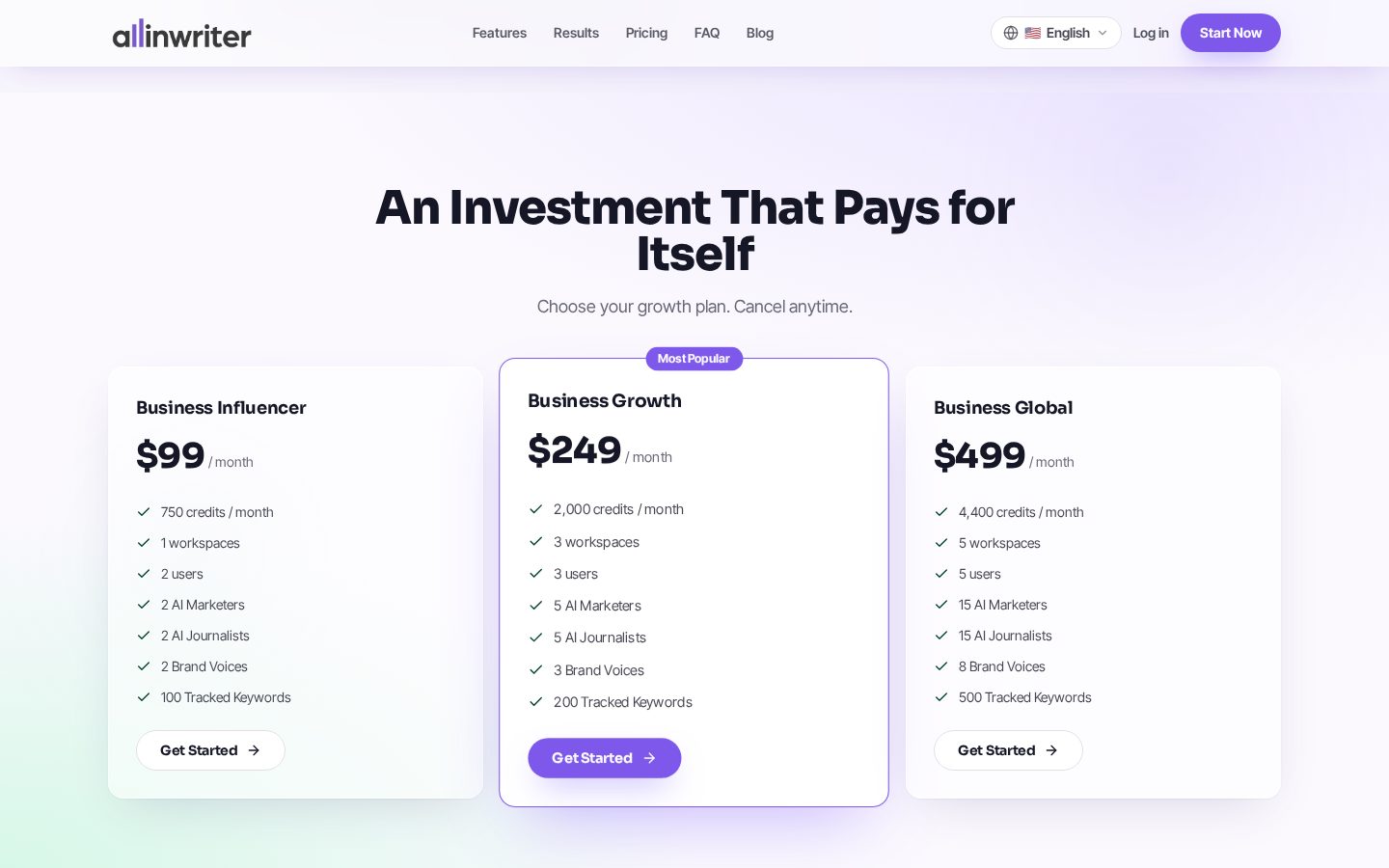 AllinWriter Pricing