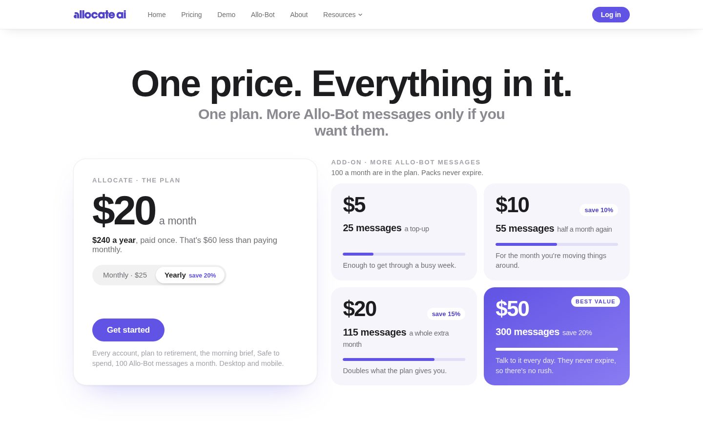 Allocate AI Pricing