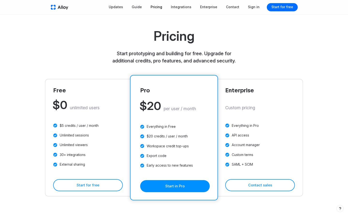 Alloy Pricing