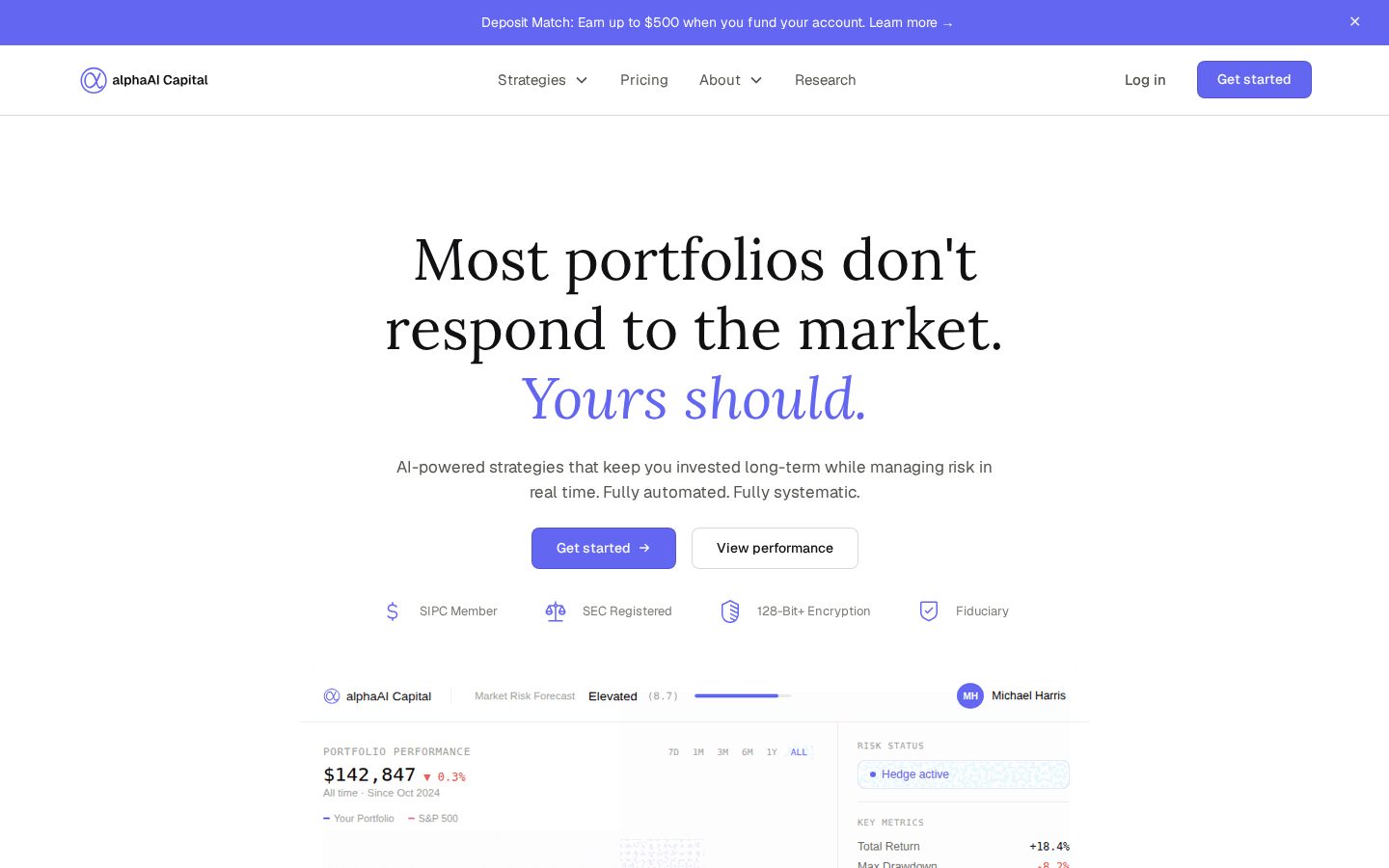 alphaAI Capital Homepage
