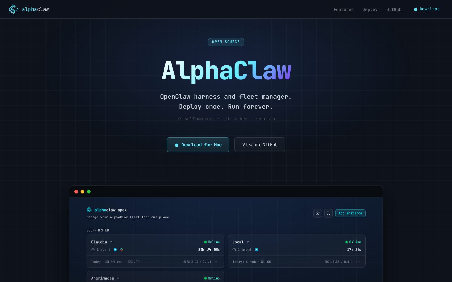 AlphaClaw Apex Homepage