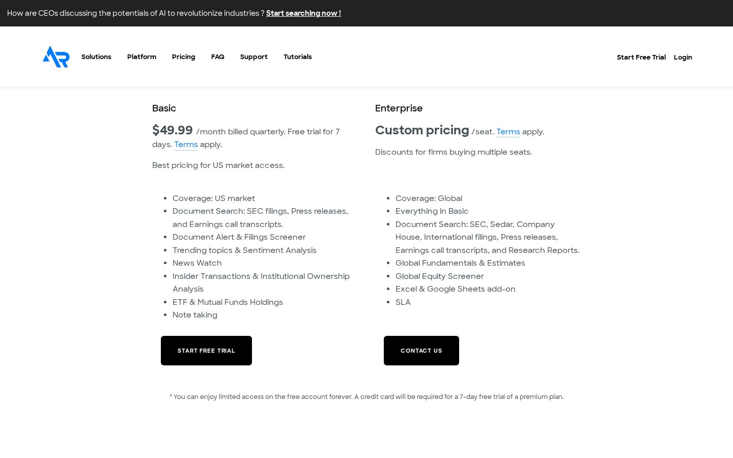 AlphaResearch Pricing