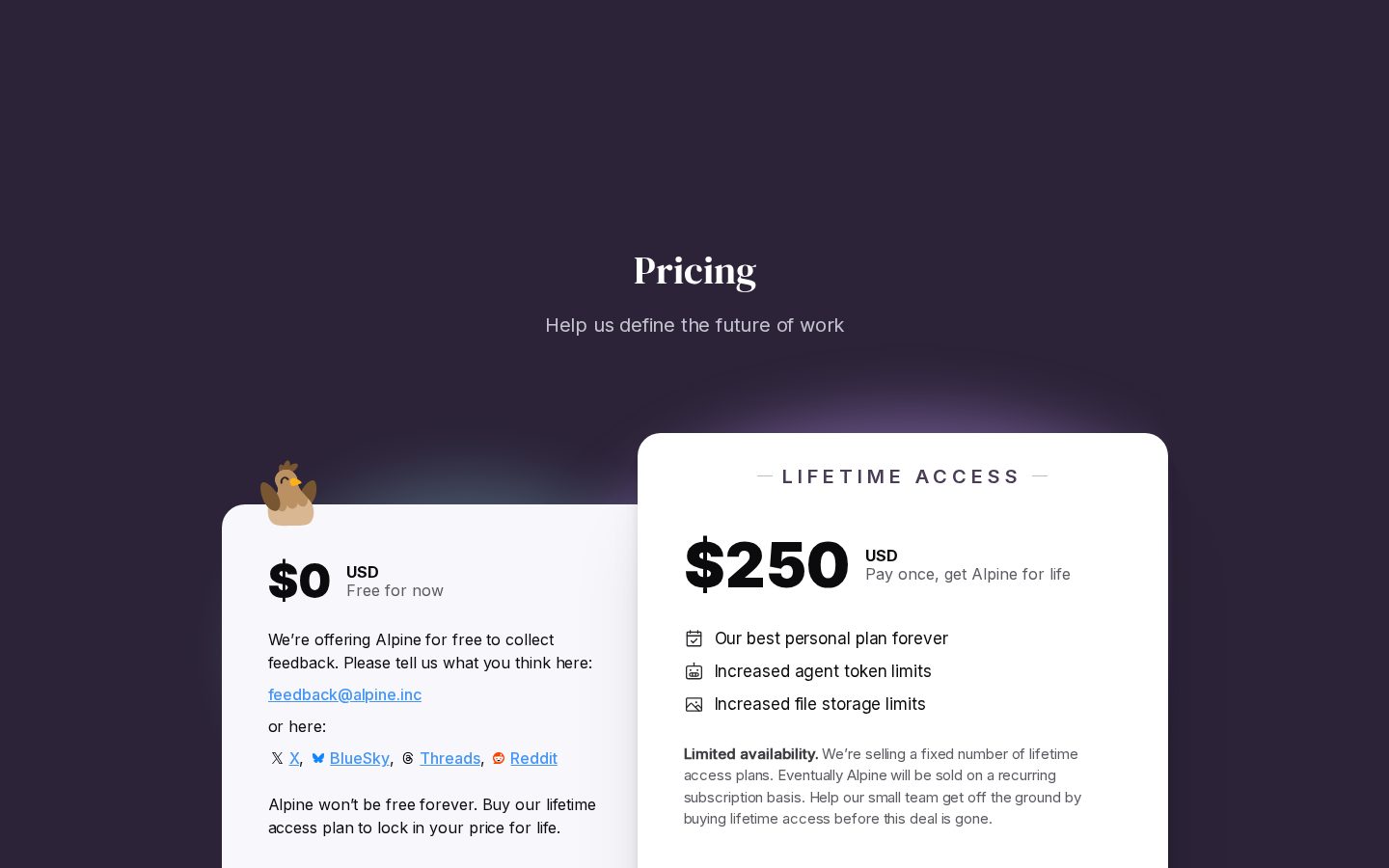 Alpine Pricing