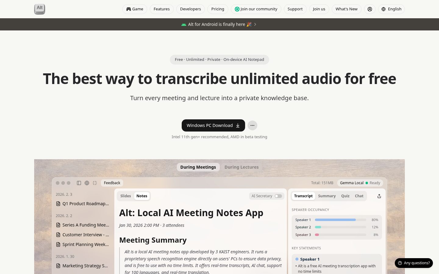 Alt Homepage