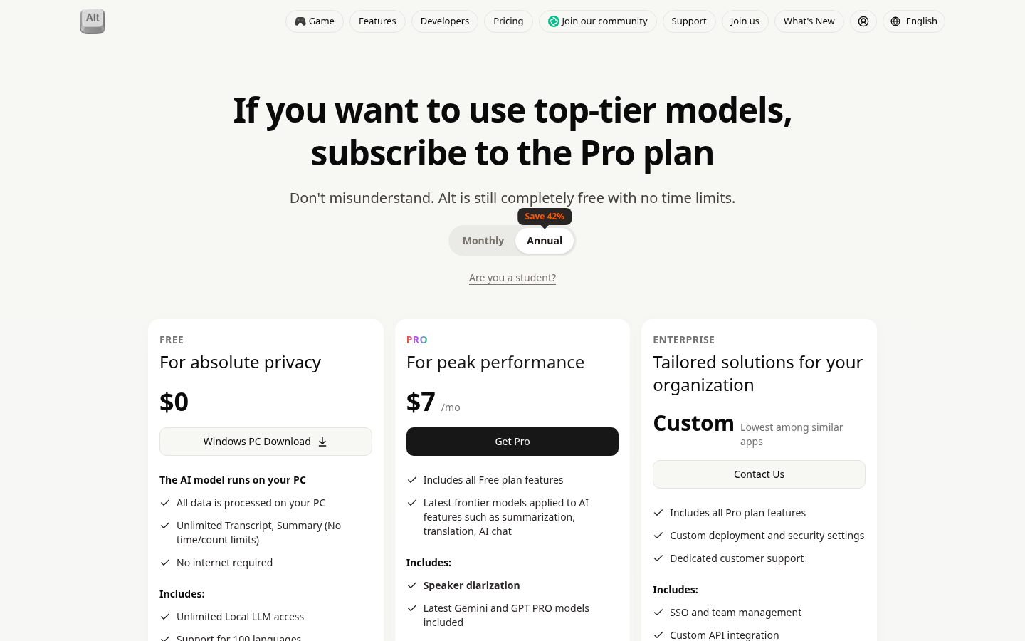 Alt Pricing
