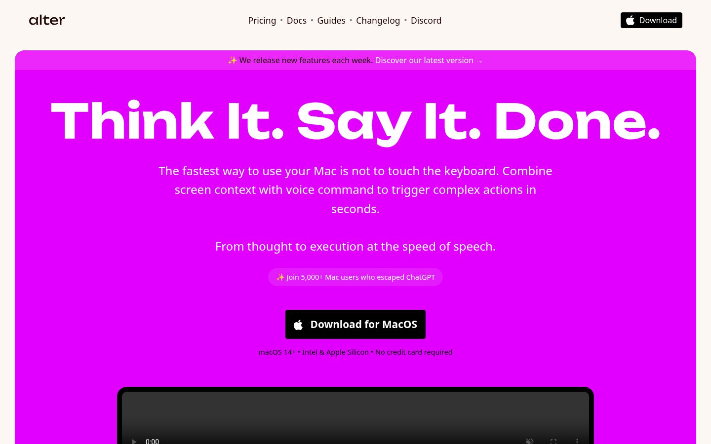 Alter for Meetings Homepage