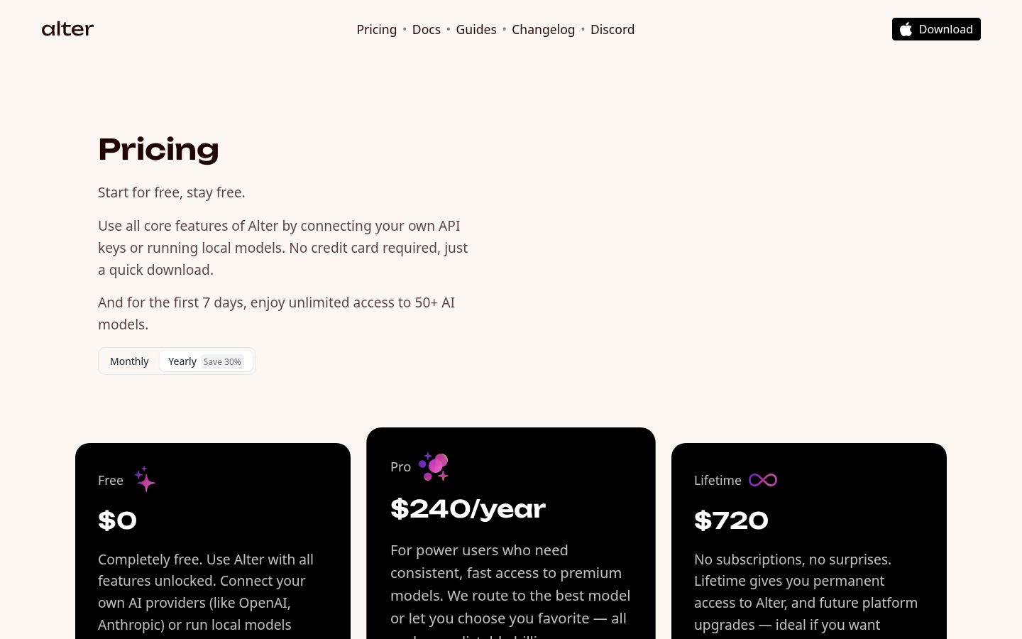 Alter for Meetings Pricing