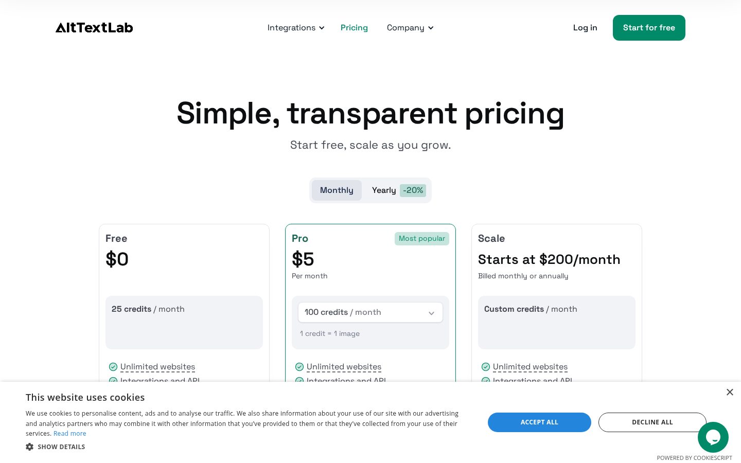 Alttextlab Pricing