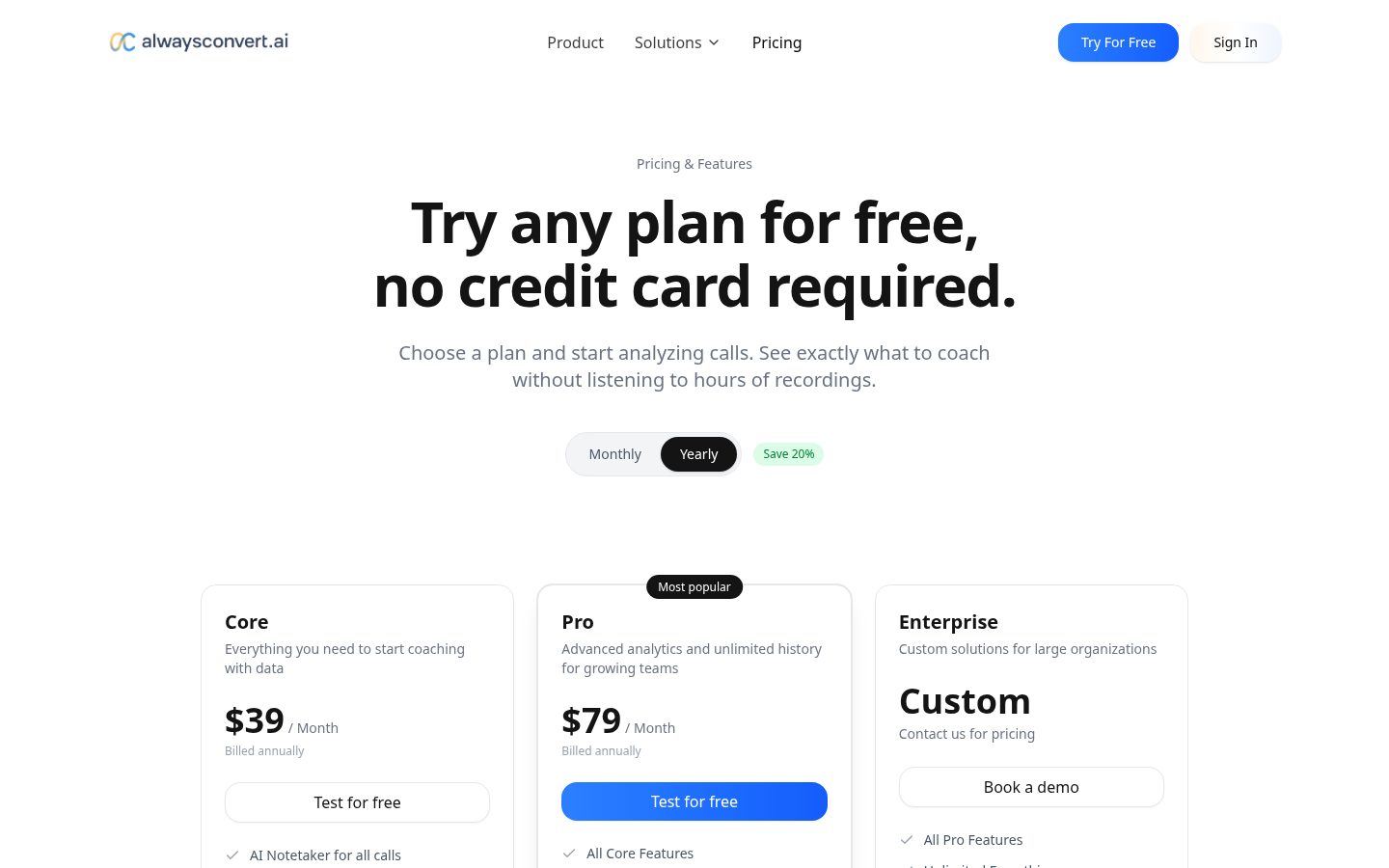 Always Convert AI Pricing