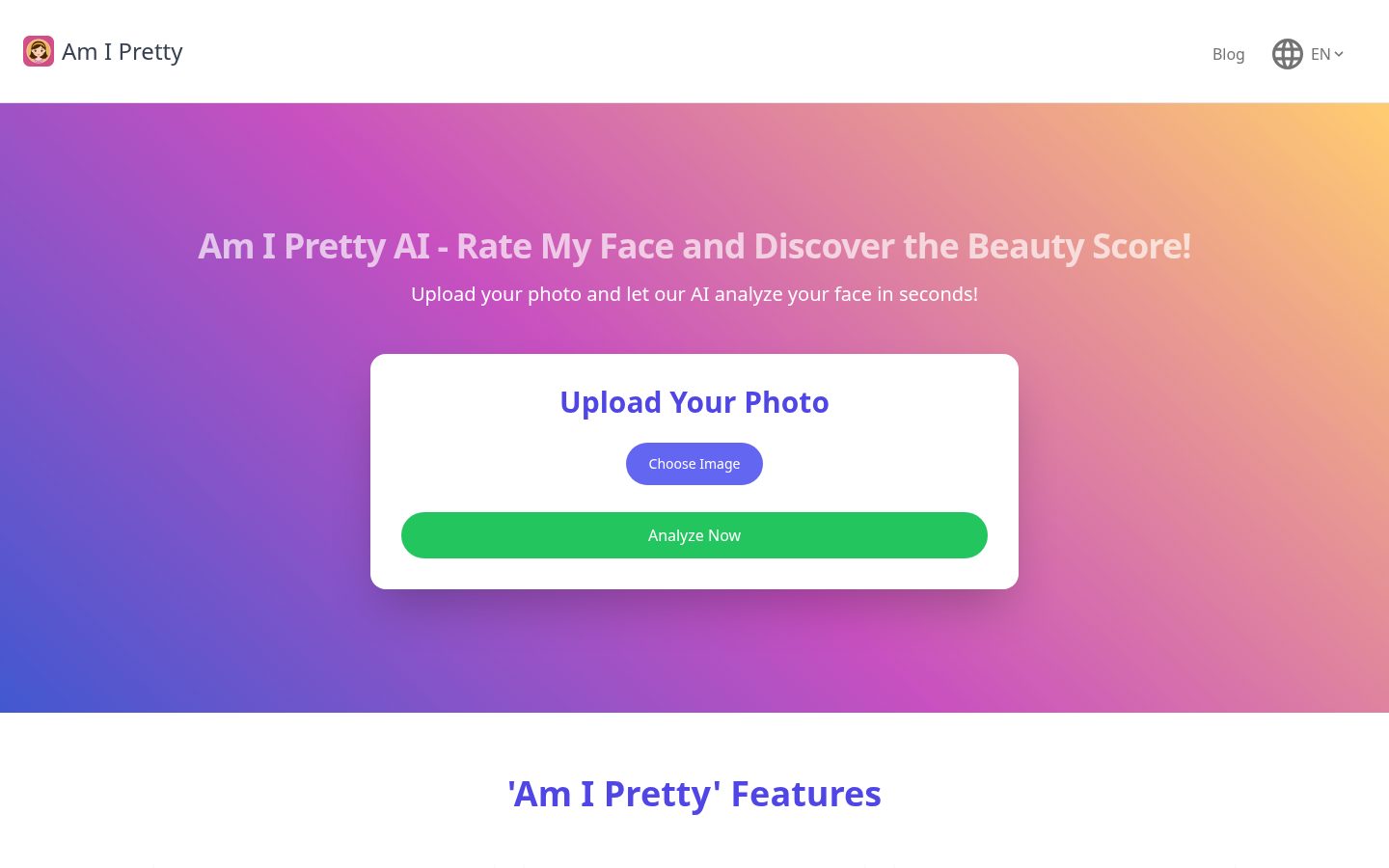 Am I Pretty AI Homepage