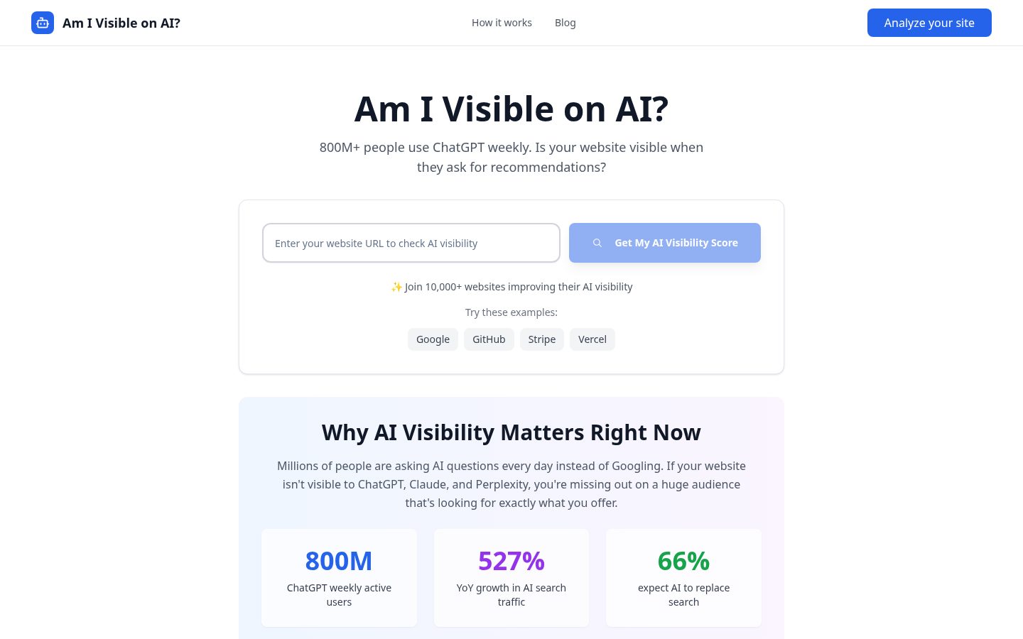 Am I Visible on AI Homepage