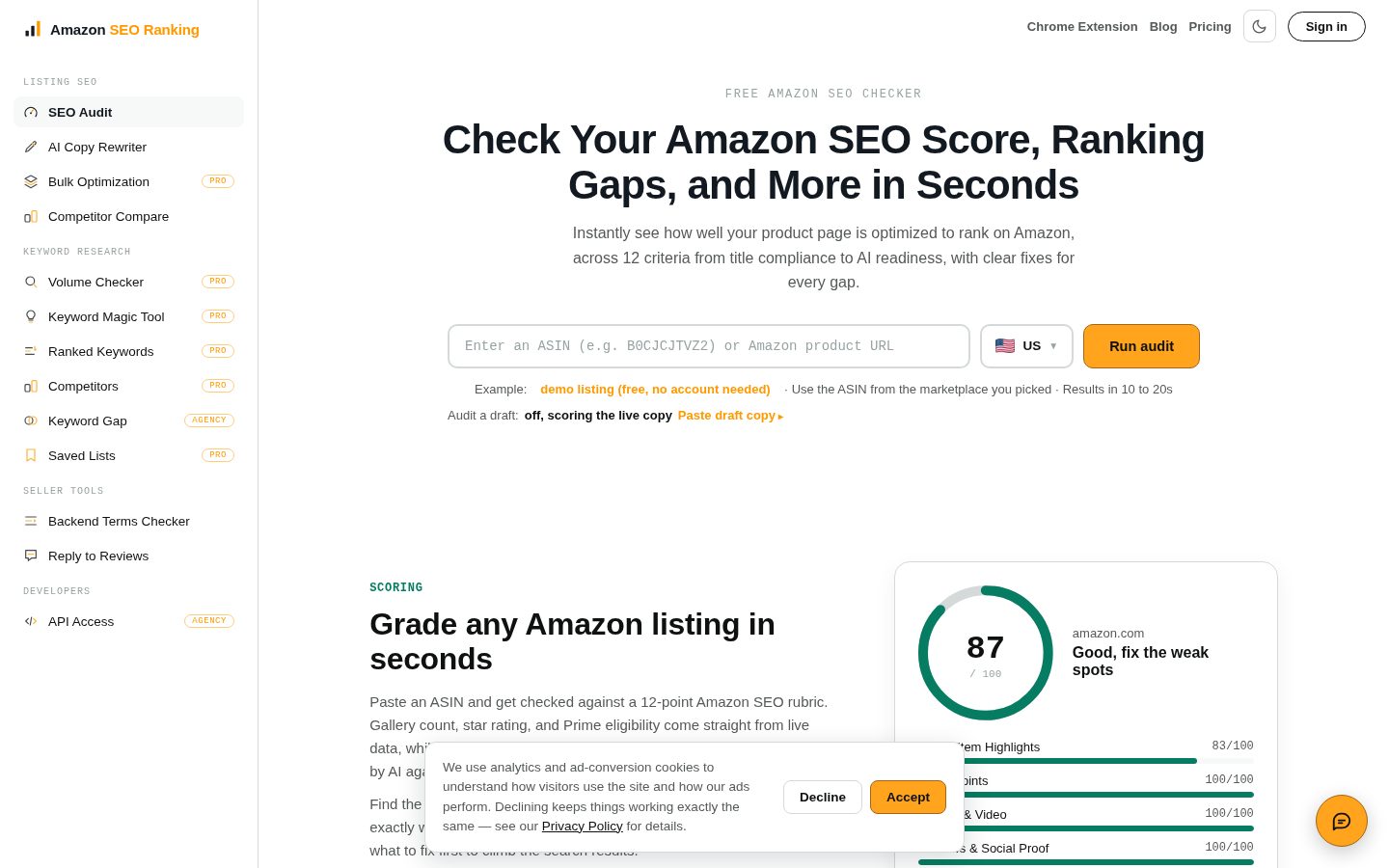 Amazon SEO Ranking Homepage