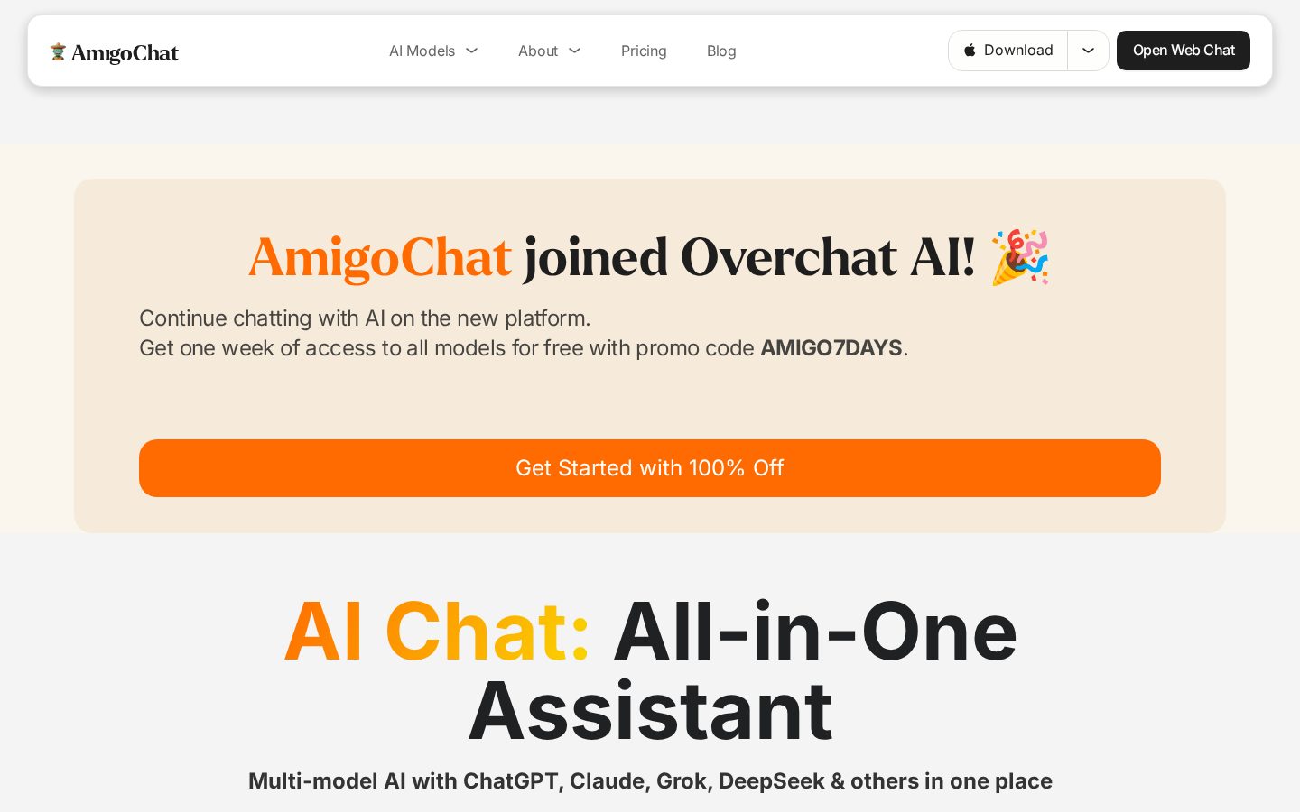 AmigoChat Homepage