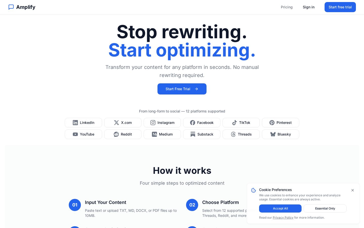 Amplify Homepage