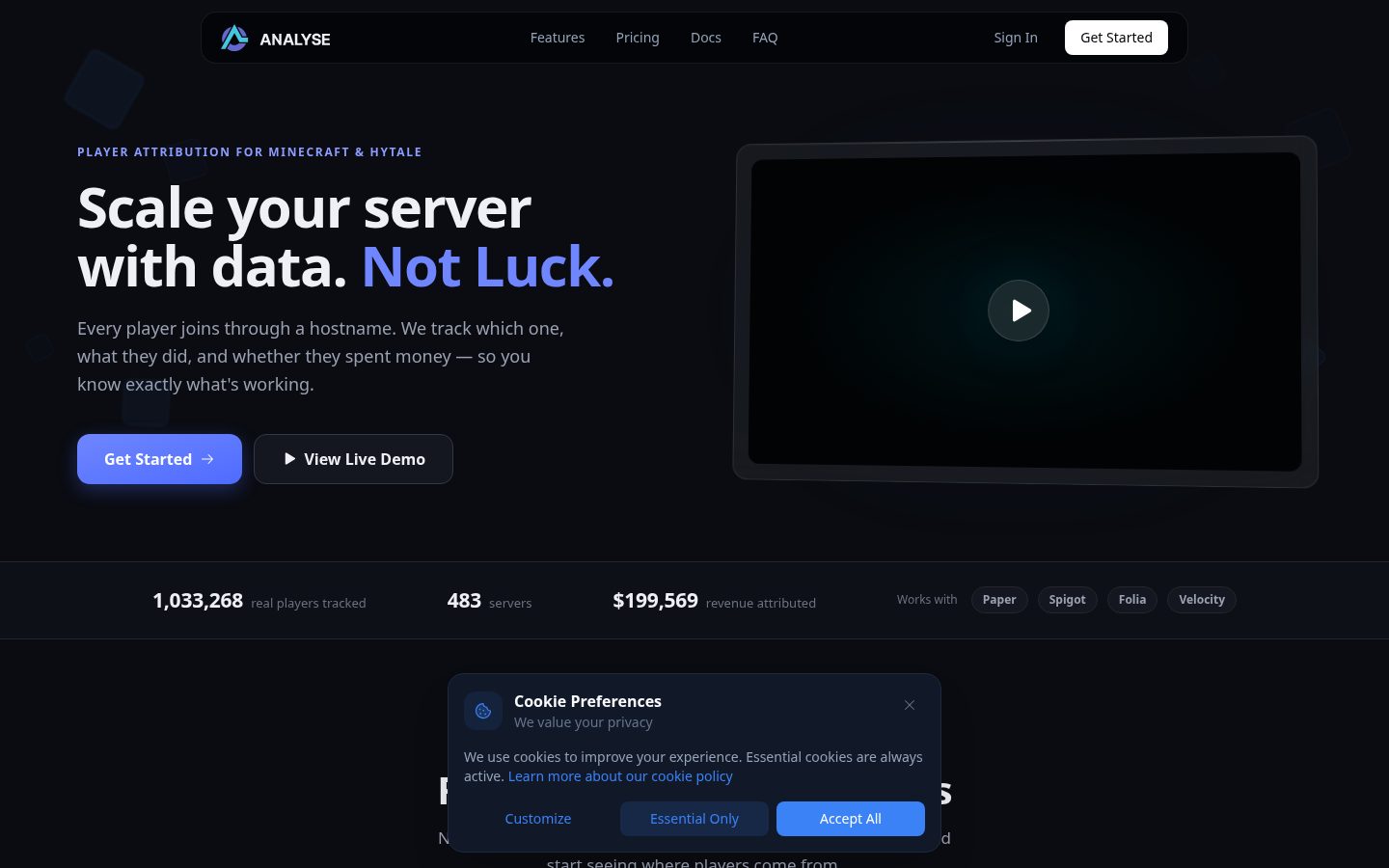 Analyse Homepage