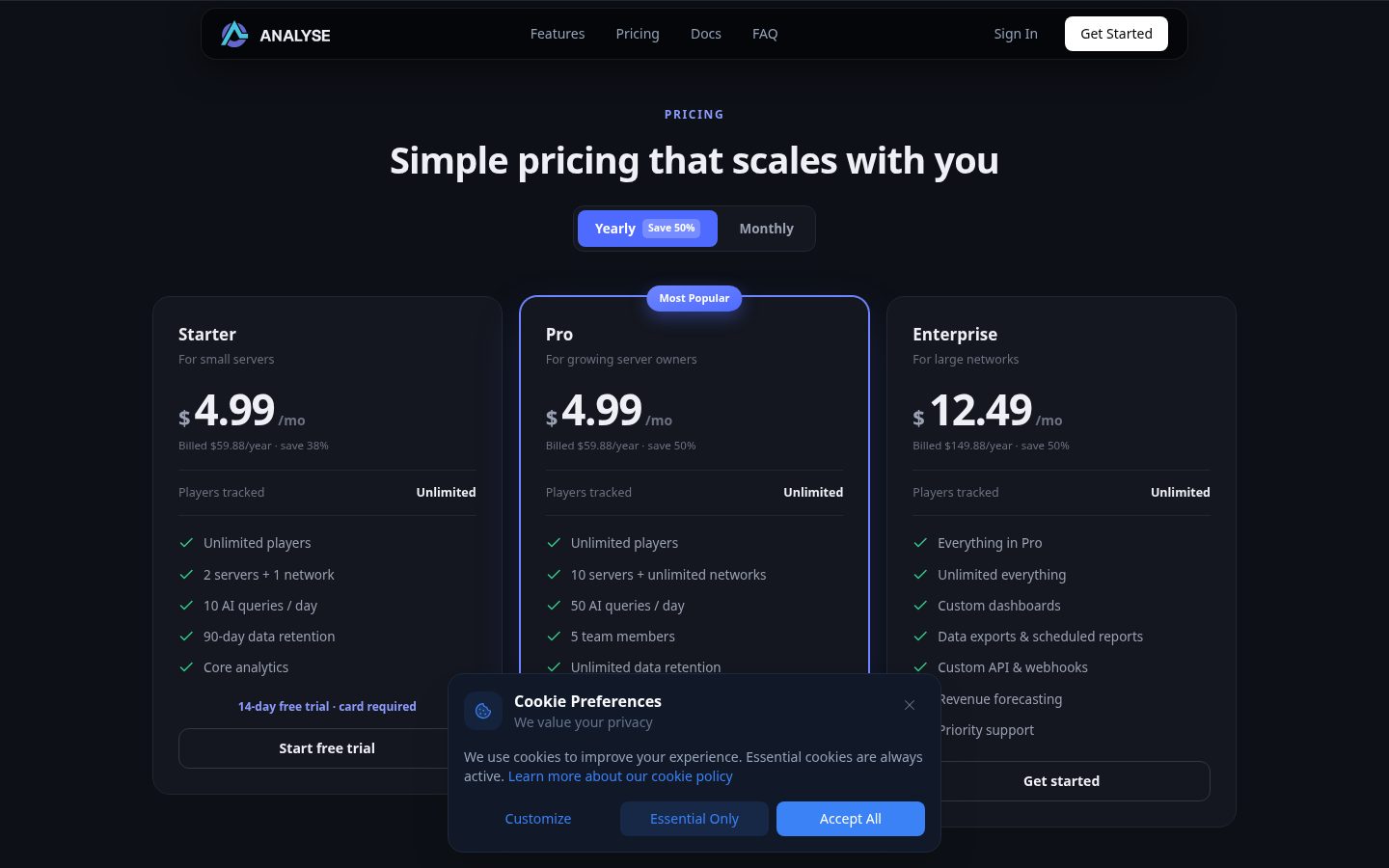 Analyse Pricing