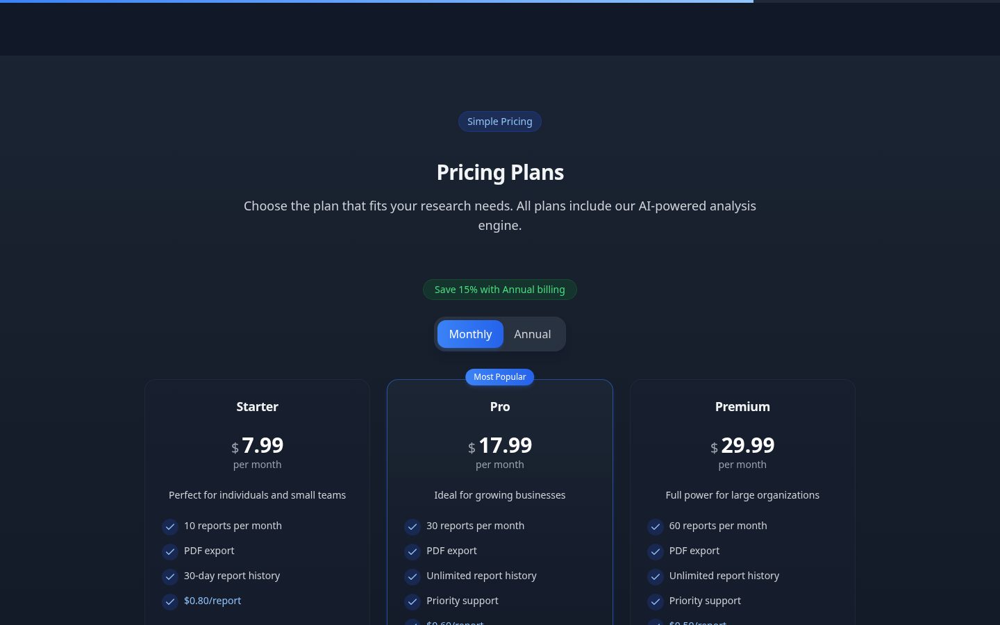 Analyst X Pricing