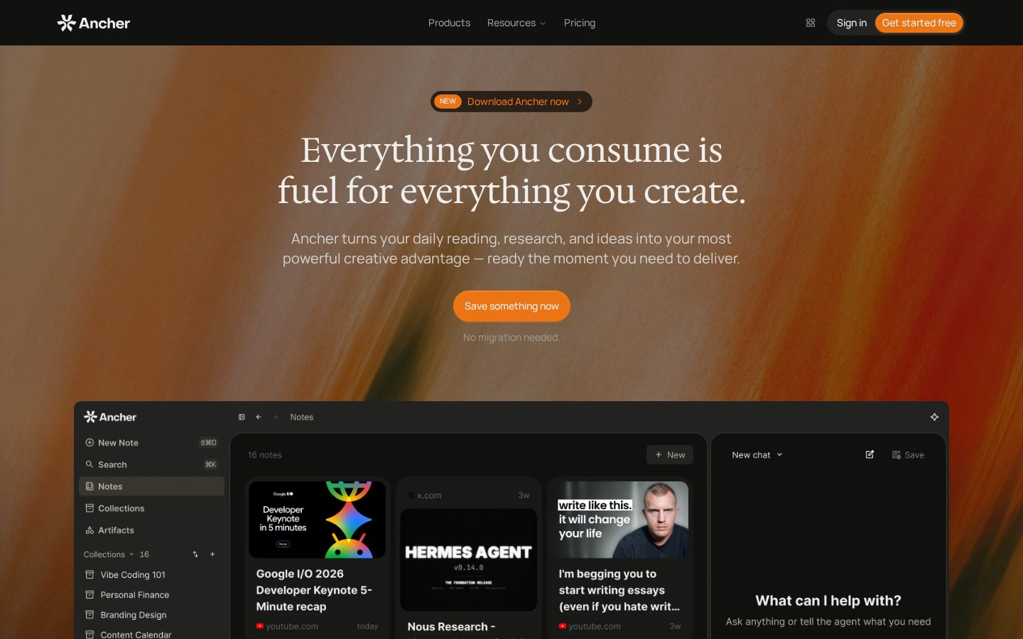Ancher Homepage