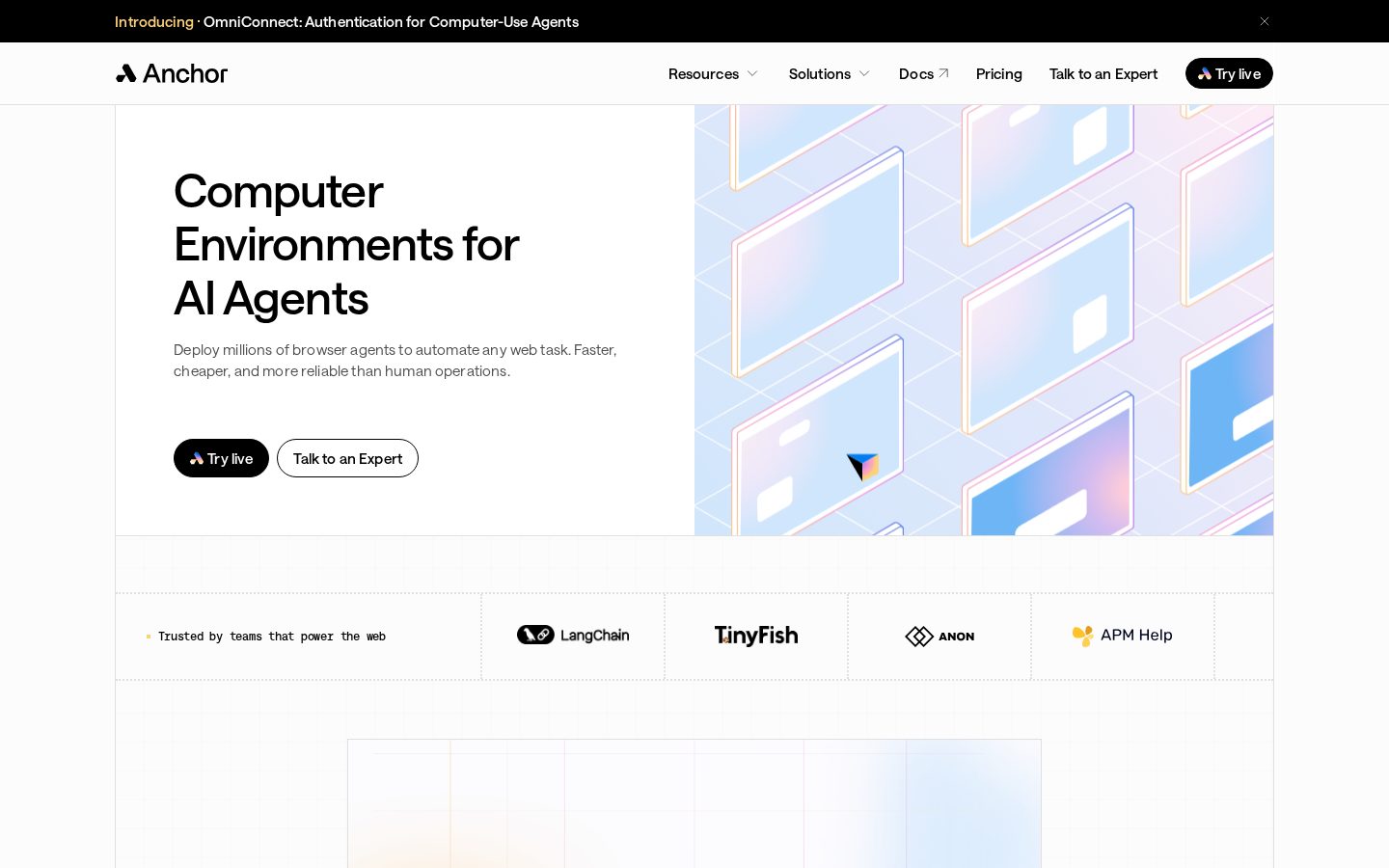 Anchor Browser Homepage