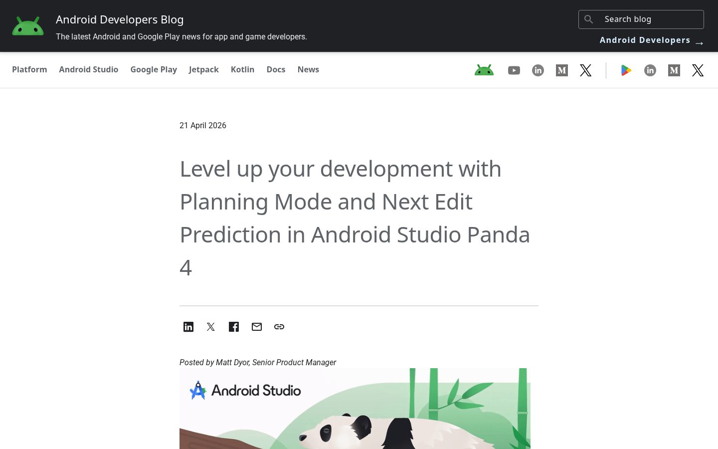 Android Studio Panda 4 Homepage
