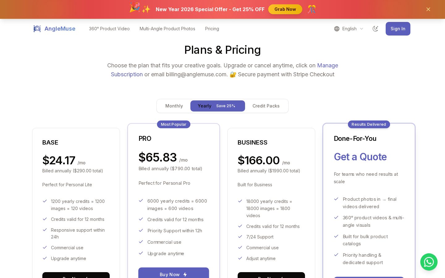 AngleMuse Pricing