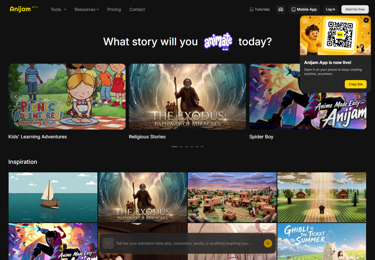 Anijam homepage