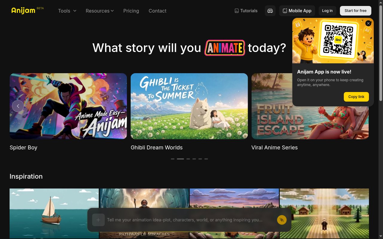 Anijam homepage