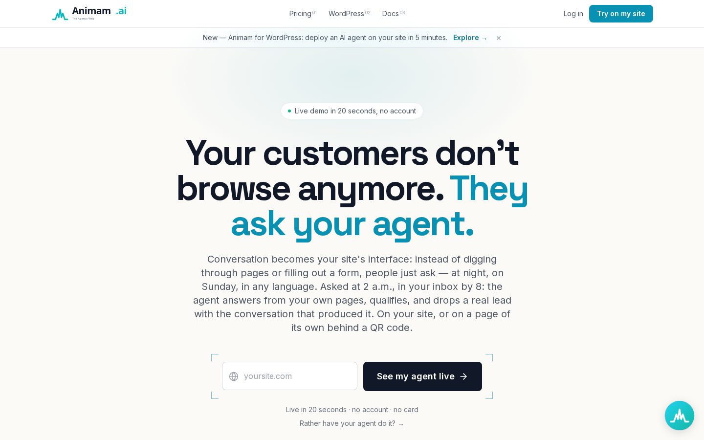Animam-ai Homepage