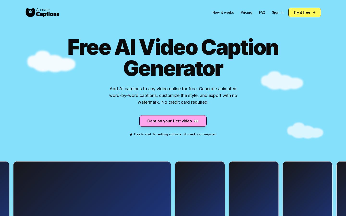 AnimateCaptions Homepage