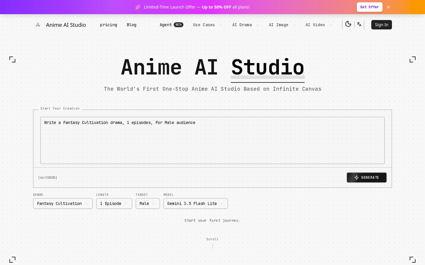 Anime AI Studio Homepage